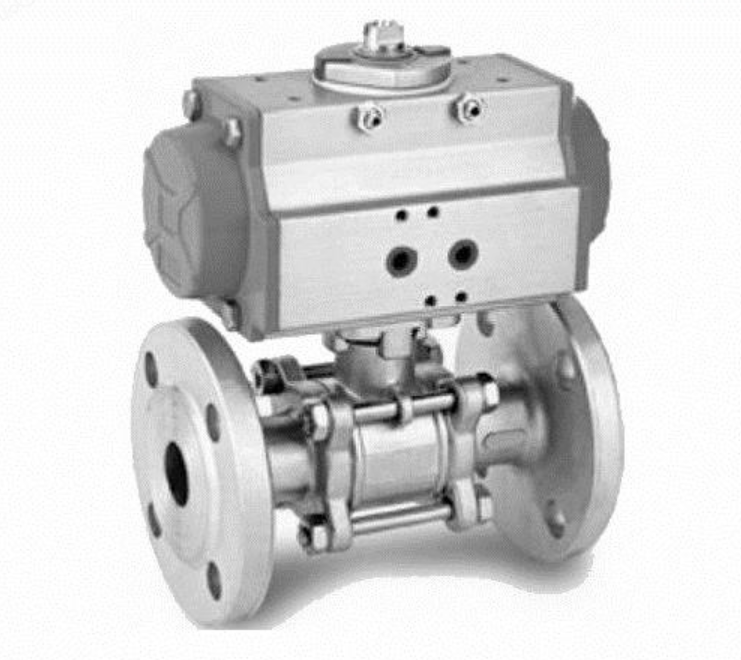 3PC Flanged Pneumatic Ball Valve