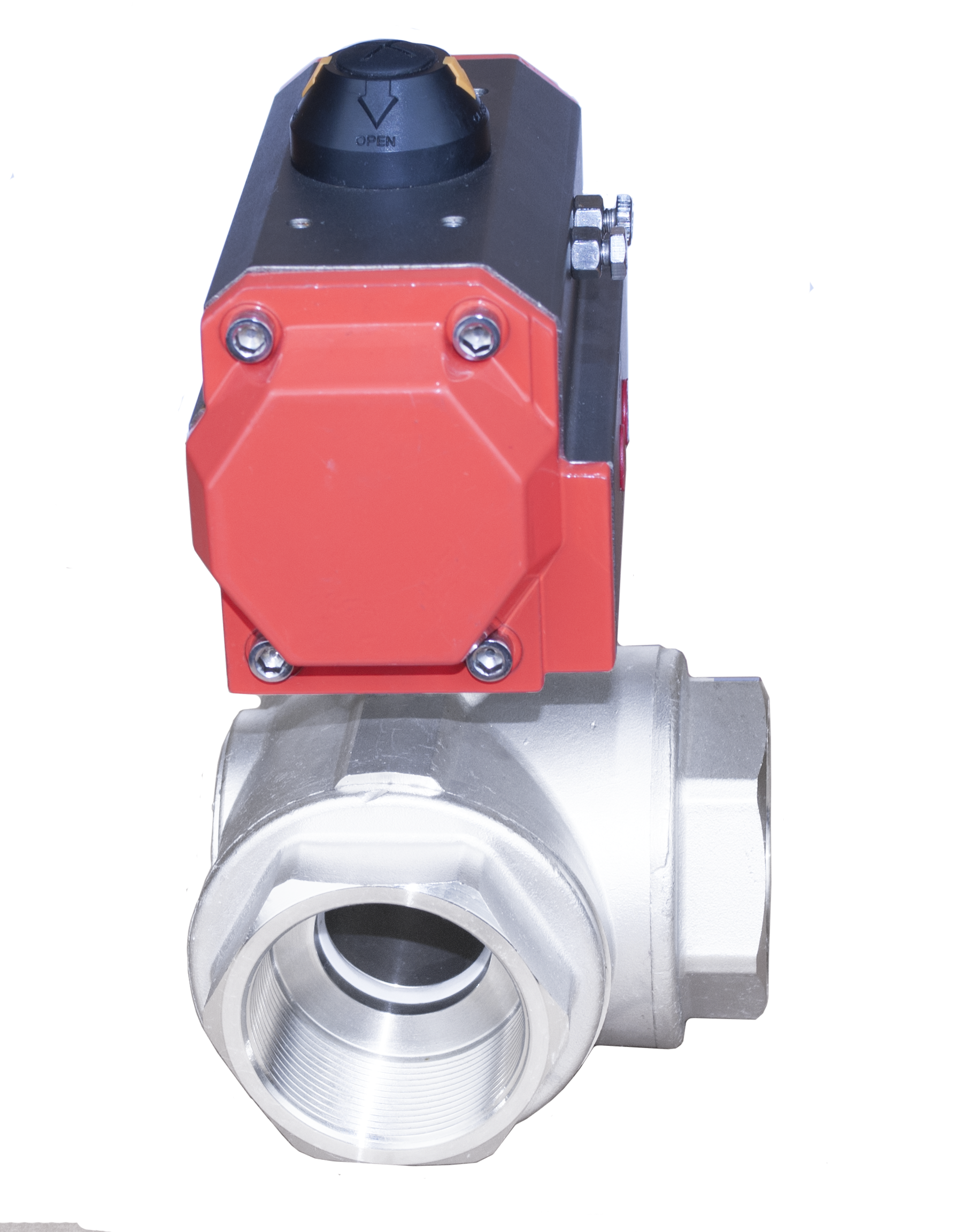 3-Way Pneumatic Ball Valve (L-port / T-port) view 2